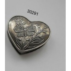 Tinnen herinneringsdoosje Hartje Vlinder (30291)